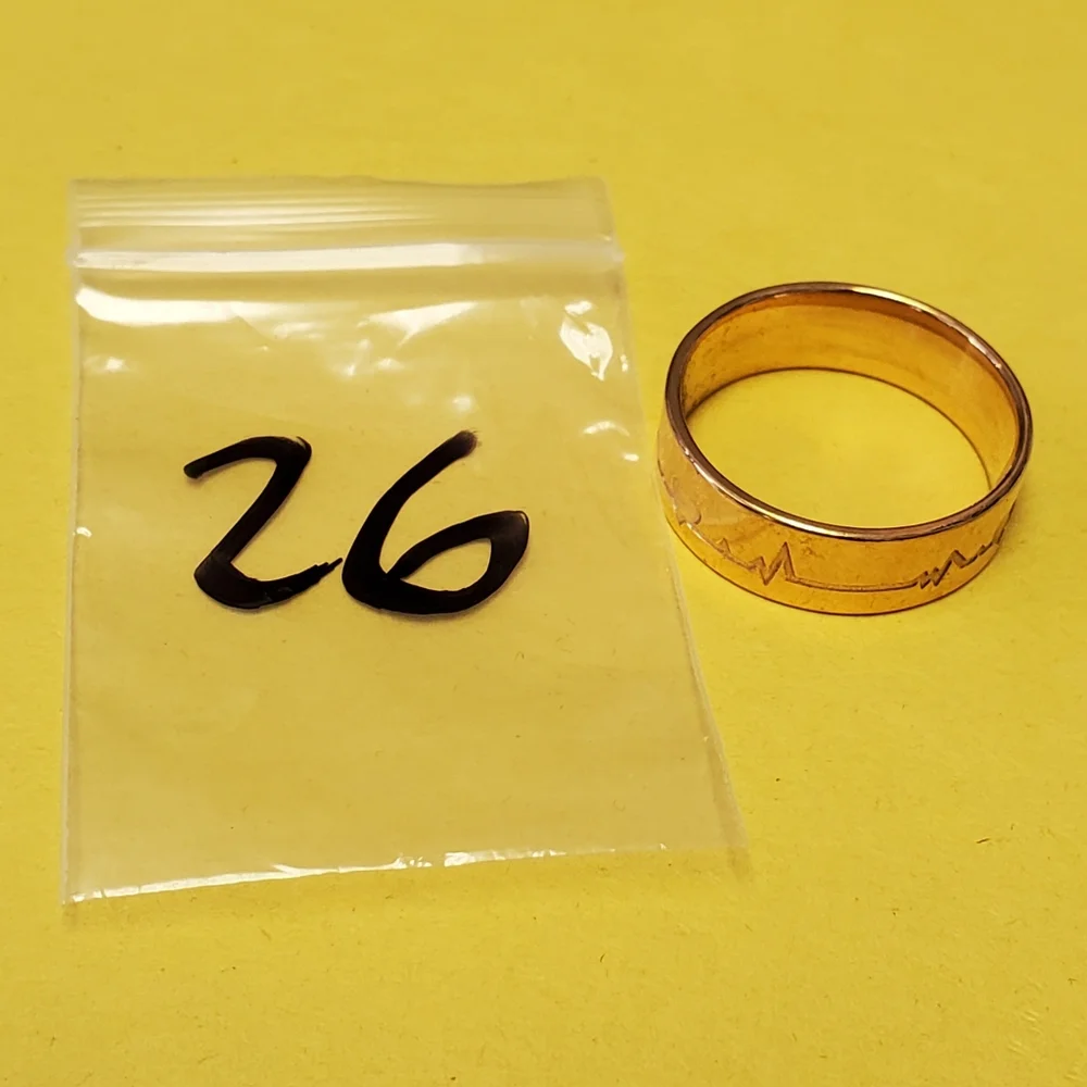 Heart line Stainless Steel Ring #26 size 14
